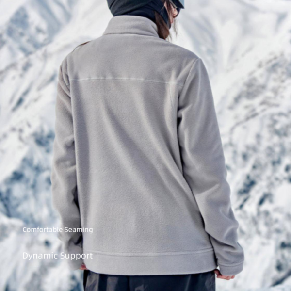 Unisex Polar Fleece Zip Up Mid Layer Jacket for Ski Outdoor