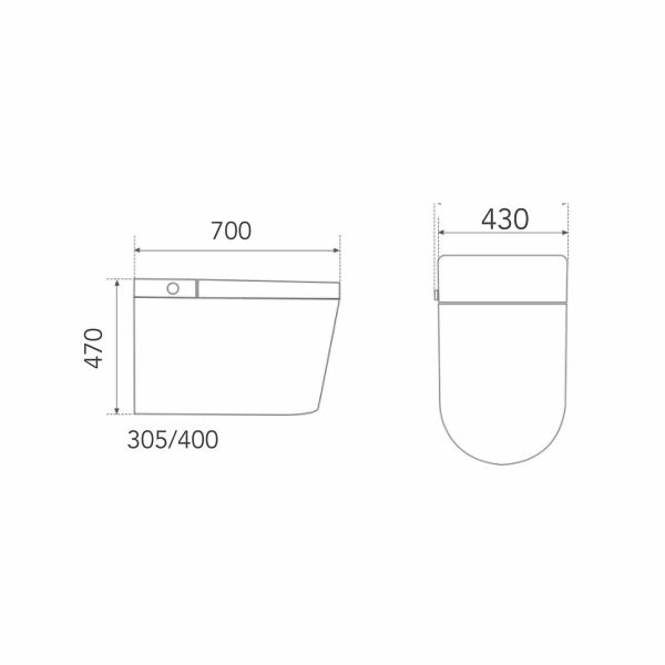 One Piece Modern Smart Toilet 430x700x470mm Siphonic Toilet Bowl User Friendly