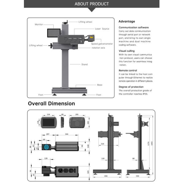 20W 30W 50W 100W Fiber Laser Marking Machine For Printing On Metal / Aluminum Lids