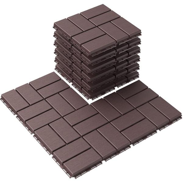 Recycled SBR Rubber And EPDM Rubber Outdoor Rubber Paver Tiles Outdoor Pavers, Interlocking Tiles: 24 X 24 X 3/4
