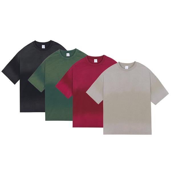 100% Cotton Unisex Oversized Basic Tee tshirt Men's Casual Loose Wash Solid T-Shirts