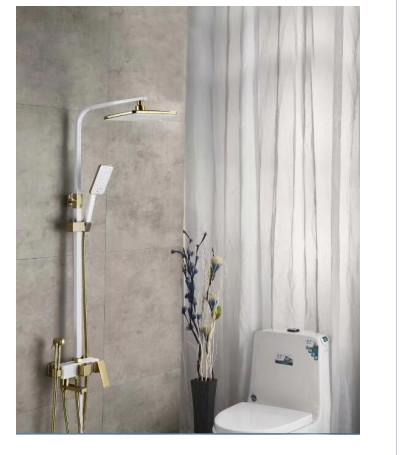 Water Saving Tub And Shower Faucet Set With Handheld Shower Head Round SUS304