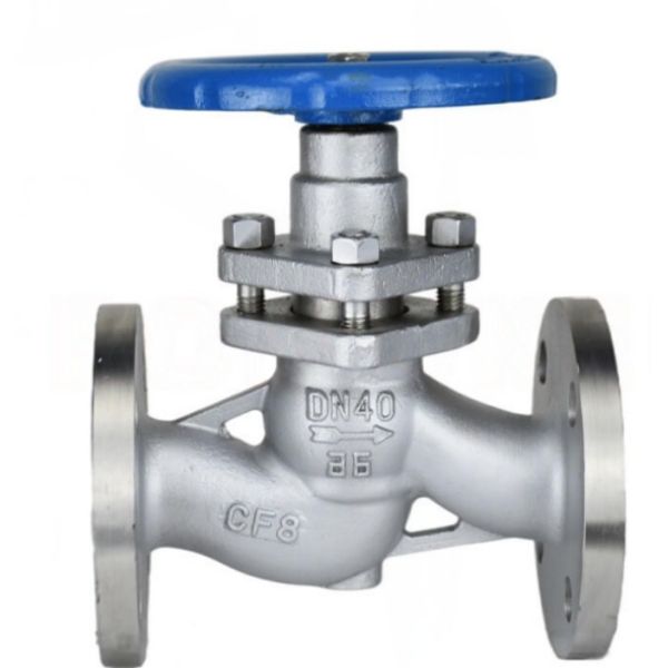CF8 Stainless Steel Flanged Plunger Globe Valve Straight Type Chemical Corrosion Resistant Stop Valve