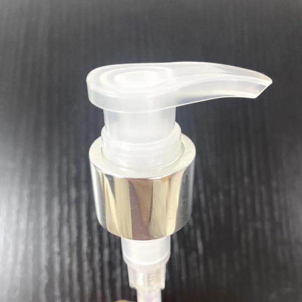 24/410 Aluminio-Natrual Loción de plástico con gran cabeza Shampoo Dispensador de tornillo de bomba para botella