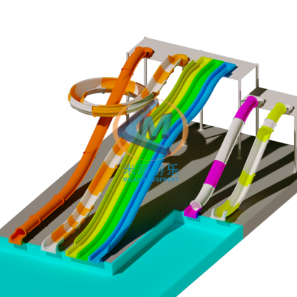 Glissière d'eau pour piscine en fibre de verre intérieure pour hôtel commercial Resort Parc d'attractions