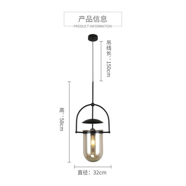 Postmodern Led Pendant Lights Designer Glass Hanglamp For Living Room Bedroom Study Bar Glass Decor Lamp(WH-GP-166)