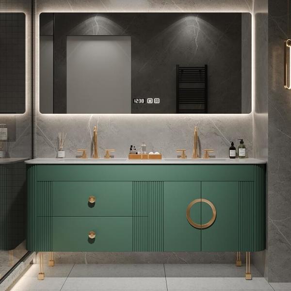 MR-MDF European Style Luxury Modern Double Sink Bathroom Vanity for Customized