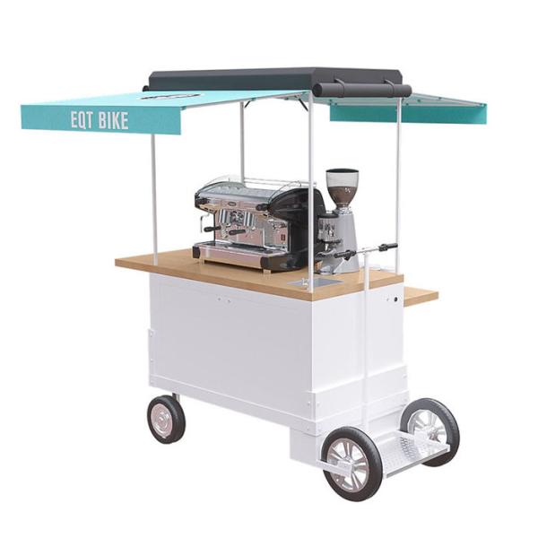 Stationable Bicycle Coffee Cart , Coffee Bike Trailer 300KG Load Capacity