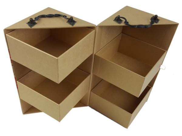 Kraft Paper Material Nature Color CMYK Customized Design Logo Printing Creative Shape Box with Four Inside Small Boxes