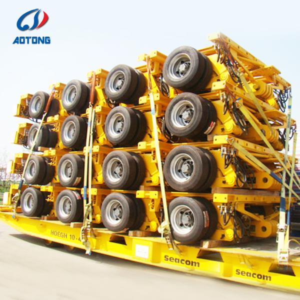 3 Axle Lowbed Semi Trailer 60T Capacity with 12R22.5 Tires