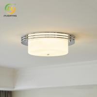 Lumière de plafond intérieure de hall en fer nordique Lumière de chambre minimaliste en verre moderne
