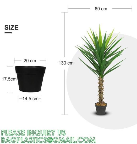 Artificial Tree 4.7Ft Faux Agave Plant with 3 Heads in Plastic Pot Fake Tree for Home Decor Indoor or Outdoor Office