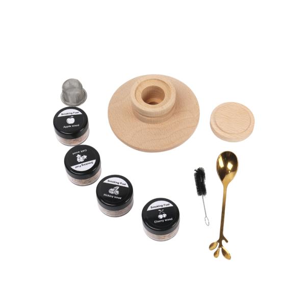 Herramientas de barras de madera de nuez de lujo sustentable Kit de fumadores Eco Cocktail bebida fumador