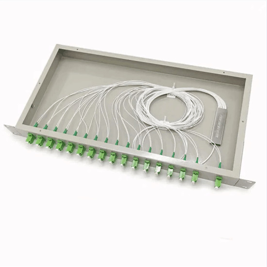 1*32 Lc Apc Duplex With Steel Tube Rack Mount Type Fiber Optic Plc Splitter