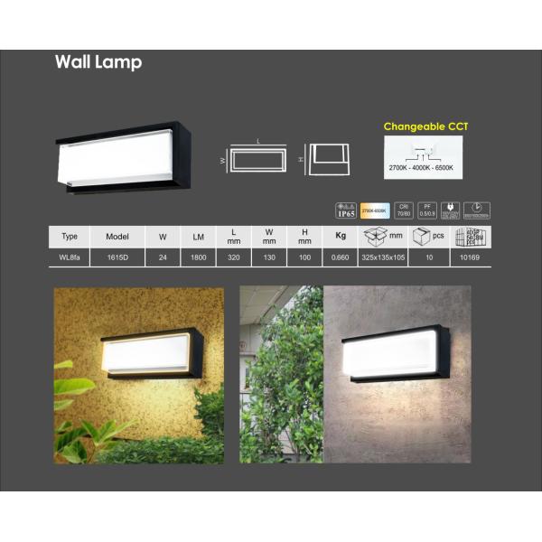 24W LED Wall Light for Home Project Modern Exterior Wall Mounted Outdoor Fixture
