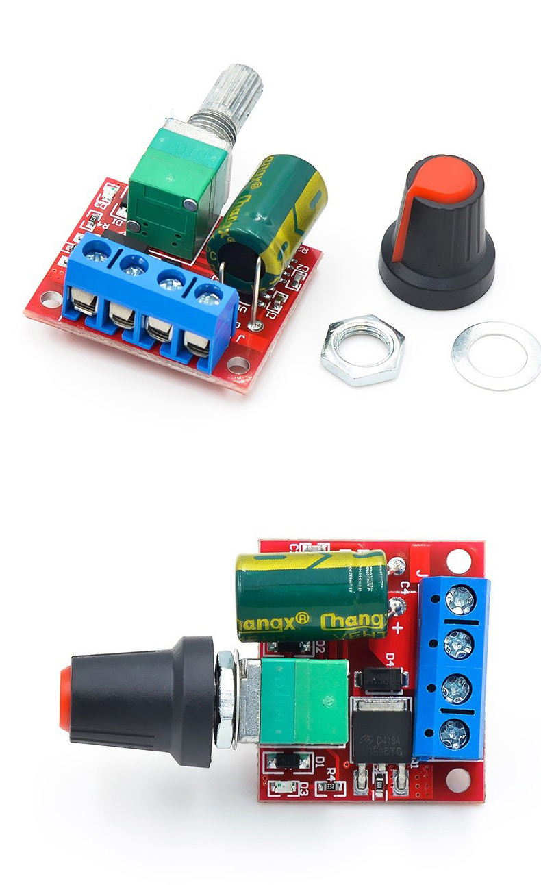 CA-555 Mini 5A PWM Max 90W DC Motor Speed Controller Module 3V-35V Control Switch LED Dimmer Motor Driver Boards Modules