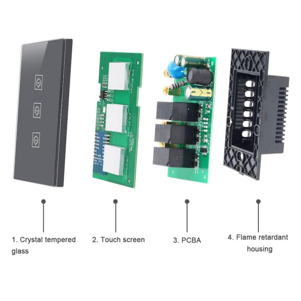 Smart Home Wifi Remote Control Smart On/off Timer Light Wall Switches Touch With Google&Alexa