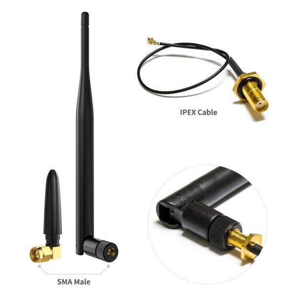 Frequency Range 2400-2500MHz/5000-5800MHz/600-6000MHz Black 8 LTE Arduino Satellite GSM Antenna