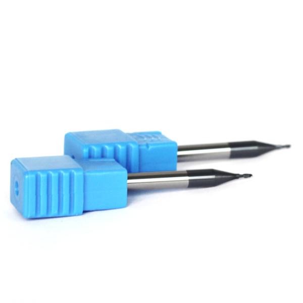 0.039 1mm 2 Flute End Mill Steel Iron AlTiN Coating 35 Helix Angle HRC50