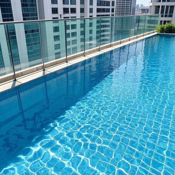 Pool Shower Enclosure Tempered Glass Stylish Toughened Float Glass
