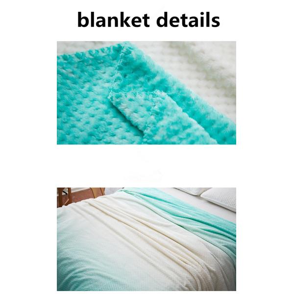 Gradient Color Flannel Sheet Blanket , Flannel Fleece Blanket Easy Care For Bedding