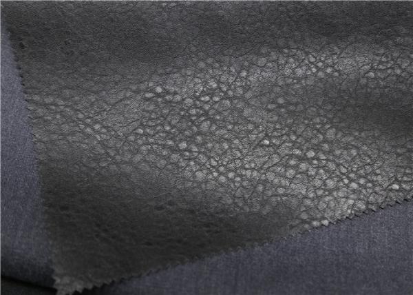 0.7 mm Black Synthetic Leather Fabric For Men'S Garment Good Tensile