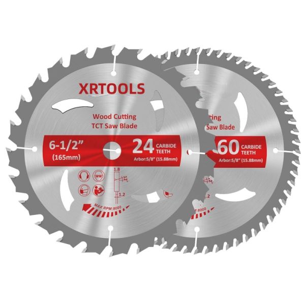 Professional 6.5 Inch ATB Woodworking Blade | 60-Tooth Crosscut Cutter for Melamine & Trim