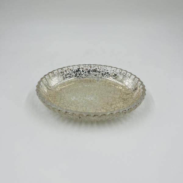 Accessoires de salle de bain en verre or mercure ensemble de forme ronde avec bande verticale côtelée distributeur de savon en verre porte-dentelle en verre porte-savon