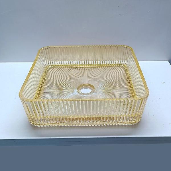 12mm Thickness Glass Vessel Basins No Hole Faucet Mounting For Contemporary Bathrooms