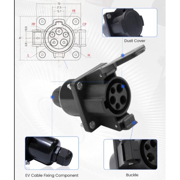 Tesla To GBT EV Charging Connector Socket 32A Working Voltage 250V AC