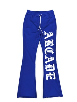 Custom Logo 100% Cotton Fabric Flare Track Jogger Wholesale 3d  Sweatsuits Men Sweatpants Stacked Sweat Men'S Pants