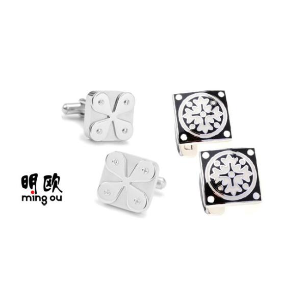 Square Metal Personalized Wedding Cufflinks For Groomsmen Silver Color