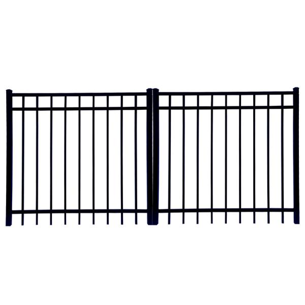 2000mm 3000mm Tubular Metal Fence 3 Rail Flat Top Aluminum Fence Guarding Safety