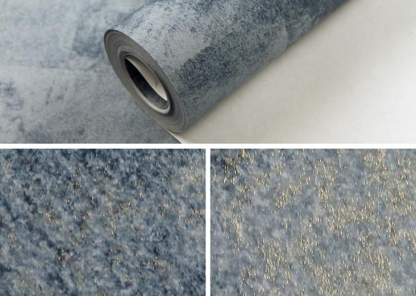 Modern 0.53*10m Living Room Embossed Blue Non-woven Wallpaper