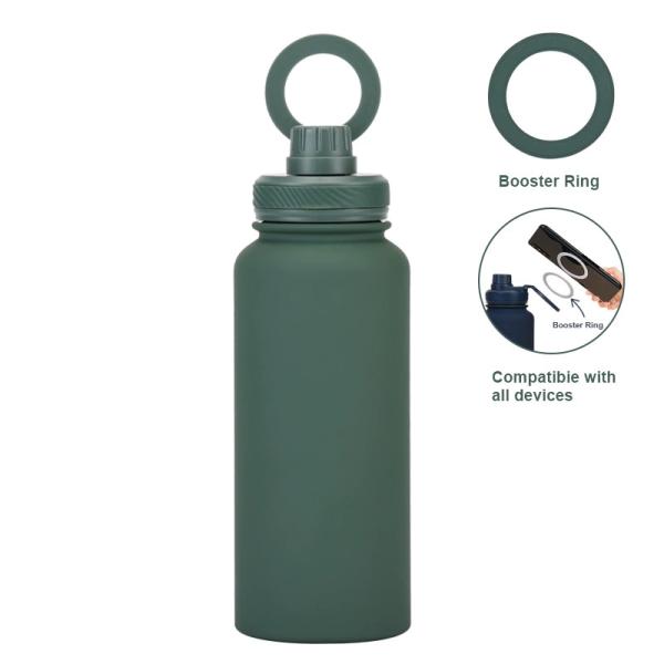 New Cross-border Mobile Phone Magnetic Stand Water Cup Outdoor Large-capacity 1L Insulated Cup Stainless Steel Sports Water Bottle