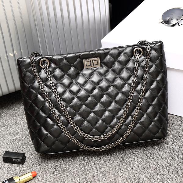 ODM Polyester Lining Shoulder Polyurethane Tote Bag With Hasp