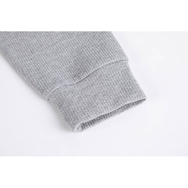 Unisex Cotton-rich Waffle Knit Classic Polo Shirts with Textured Surface and V-neck Placket