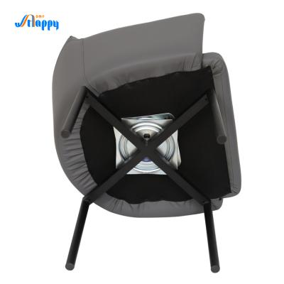 Fashionable Faux Leather Swivel Dining Room Chairs With Metal Legs Dc-7528