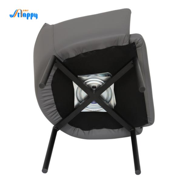 Fashionable Faux Leather Swivel Dining Room Chairs With Metal Legs Dc-7528