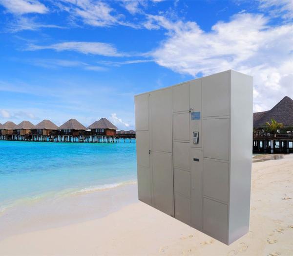 Barcode Password Computer Safe Luggage Lockers Beach Lockers Public Locker With Multi Language UI