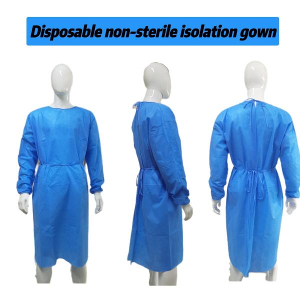 Vestuário cirúrgico descartável, confortável, anti-estático, respirável, com gravata