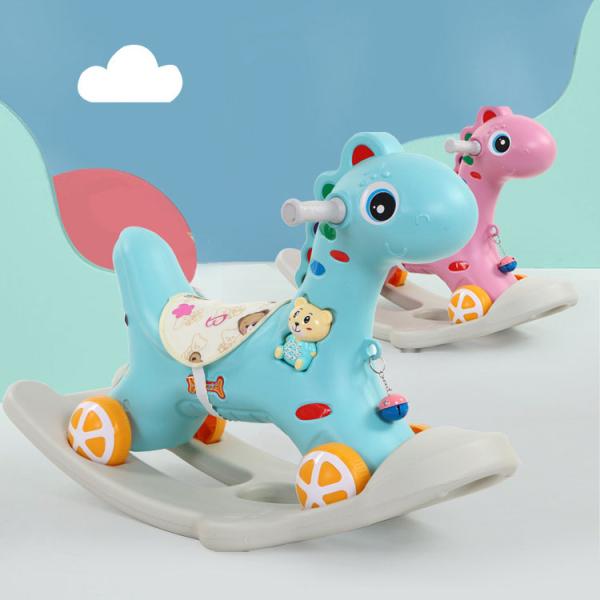 Indoor Outdoor Activities Play Nursery Child Birthday Gift PVC Rocking Horse for Baby Toddler