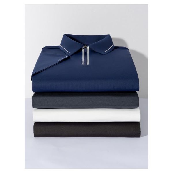 1296 Summer new 210G 94% polyester fiber 6% spandex POLO shirt 10A antibacterial men's seamless T-shirt