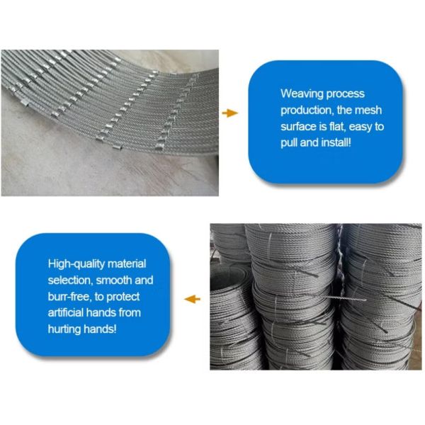 Ferrule Diamond Stainless Steel Wire Rope Mesh Netting for Balustrade