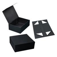 Boîtes pliables en carton noir sur mesure avec couvercles Boîtes pliantes magnétiques Fournisseur d'emballages