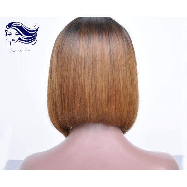 Парики шнурка человеческих волос Ombre Glueless полные с шелком челок прямо