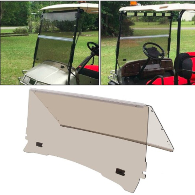 For EZGO TXT & Medalist 1994-2014 Folding Golf Cart Tinted Windshield Windscreen