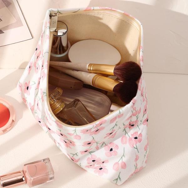 Women Travel Shockproof Storage Floral Cosmetic Bag Makeup Bags
