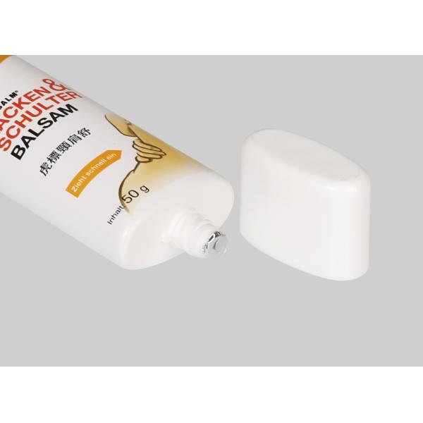 Liquid Foundation Custom Cosmetic Tubes Plastic D35mm 35-100ml With Bright White Surface Super Flat Cover Oval Tube