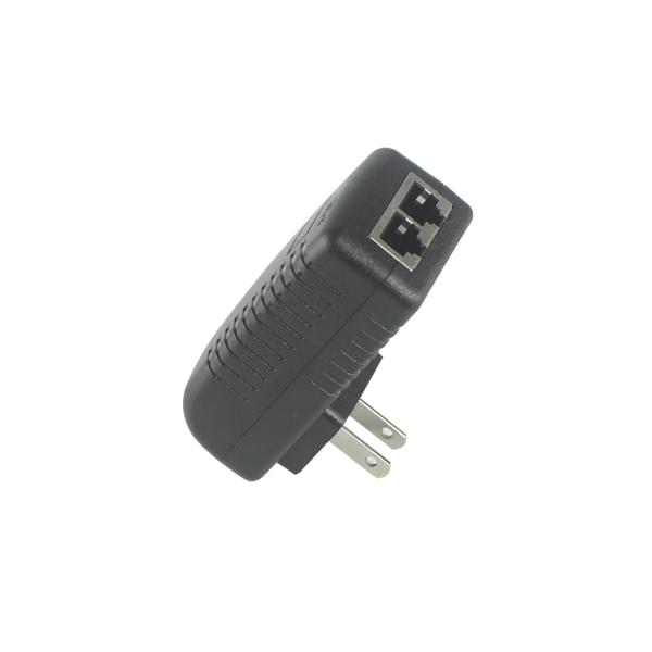 Adaptateur d'injecteur PoE US Plug - 48V d'alimentation active sur Ethernet IEEE 802.3af/at pour les caméras IP, les points d'accès sans fil, les téléphones VoIP